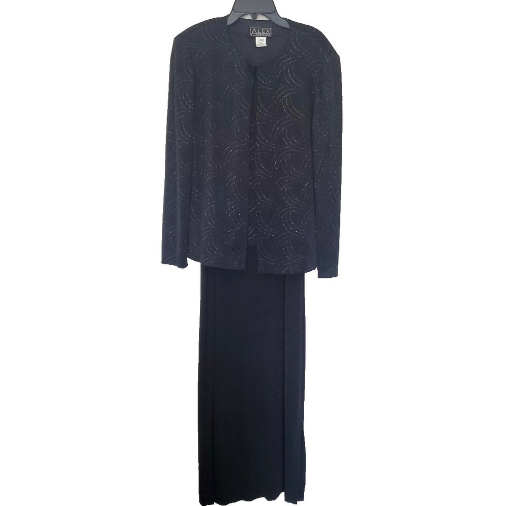 Alex Evenings Dress Formal Size 12 Set Of 2 Long Evening Dress & Padded Jacket